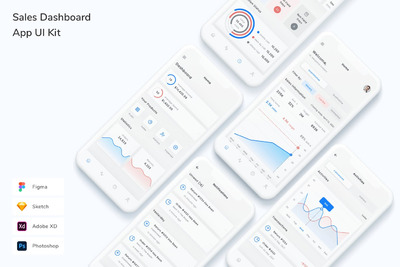 销售数据管理后台 App UI Kit (FIG,PSD,SKETCH,XD)
