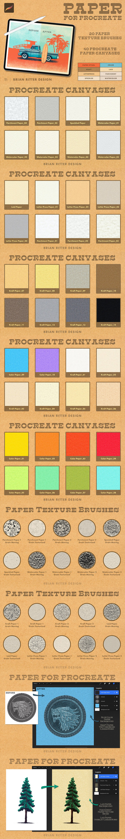 纸张纹理Procreate笔刷素材 (brushset)