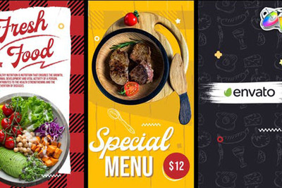 餐厅食物菜单幻灯片视频FCPX模板[motn]