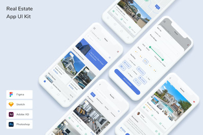 房地产 App UI Kit (FIG,PSD,SKETCH,XD)