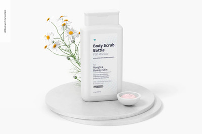 10oz身体磨砂膏瓶品牌包装设计前视图样机[psd]