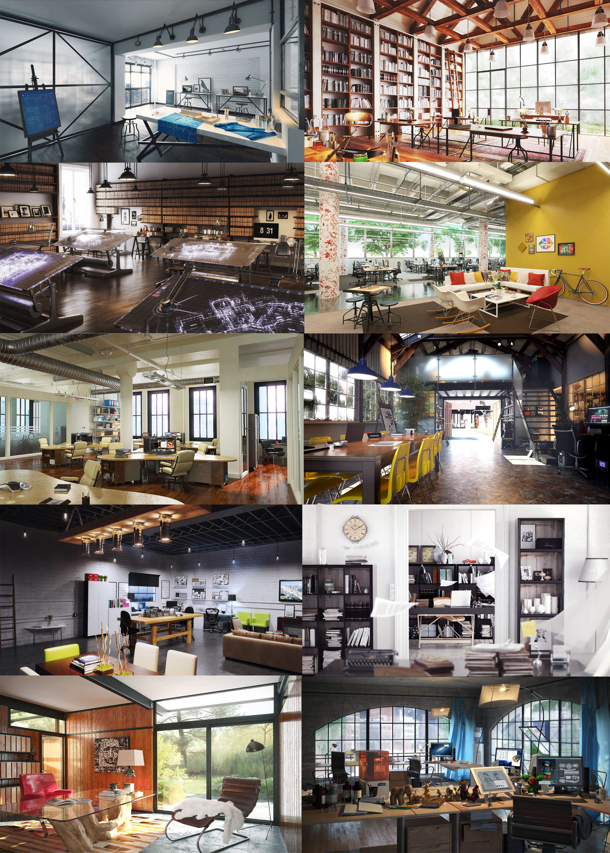 10组带纹理的室内场景3D模型合集（MAX）