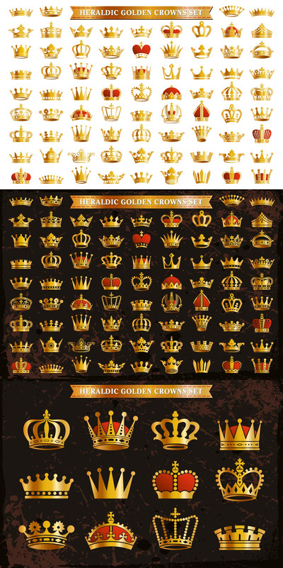 76金色皇冠图标矢量图标（AI,EPS,PNG,SVG）