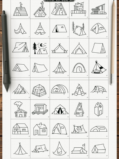 露营帐篷矢量图标下载（AI,EPS,JPG,PDF,PNG,PSD,SVG）