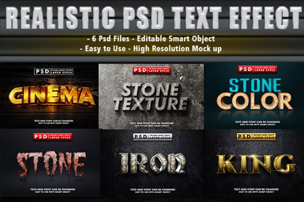 3D逼真的文本效果集 (psd)