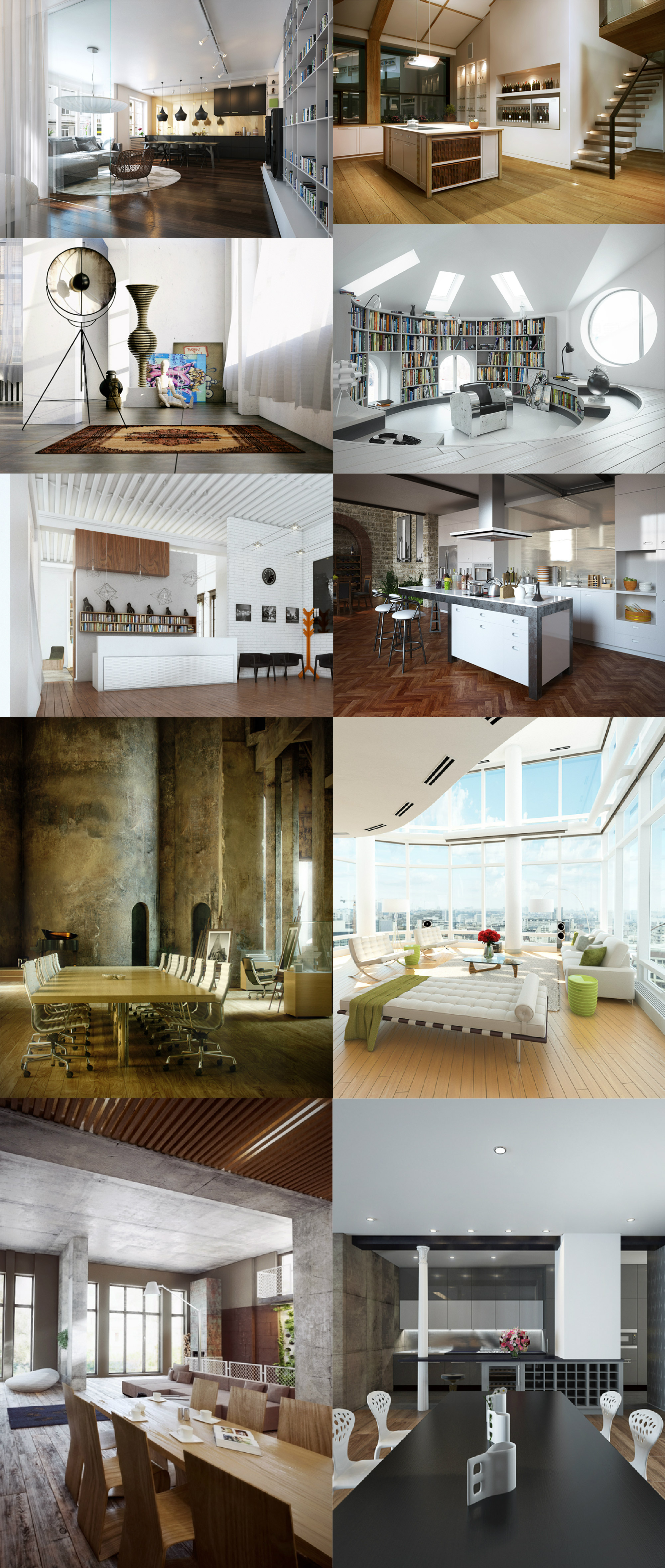 10组带纹理的室内场景3D模型合集（MAX）