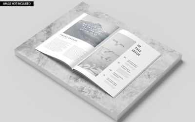 大理石板A4尺寸杂志内页设计样机[psd]