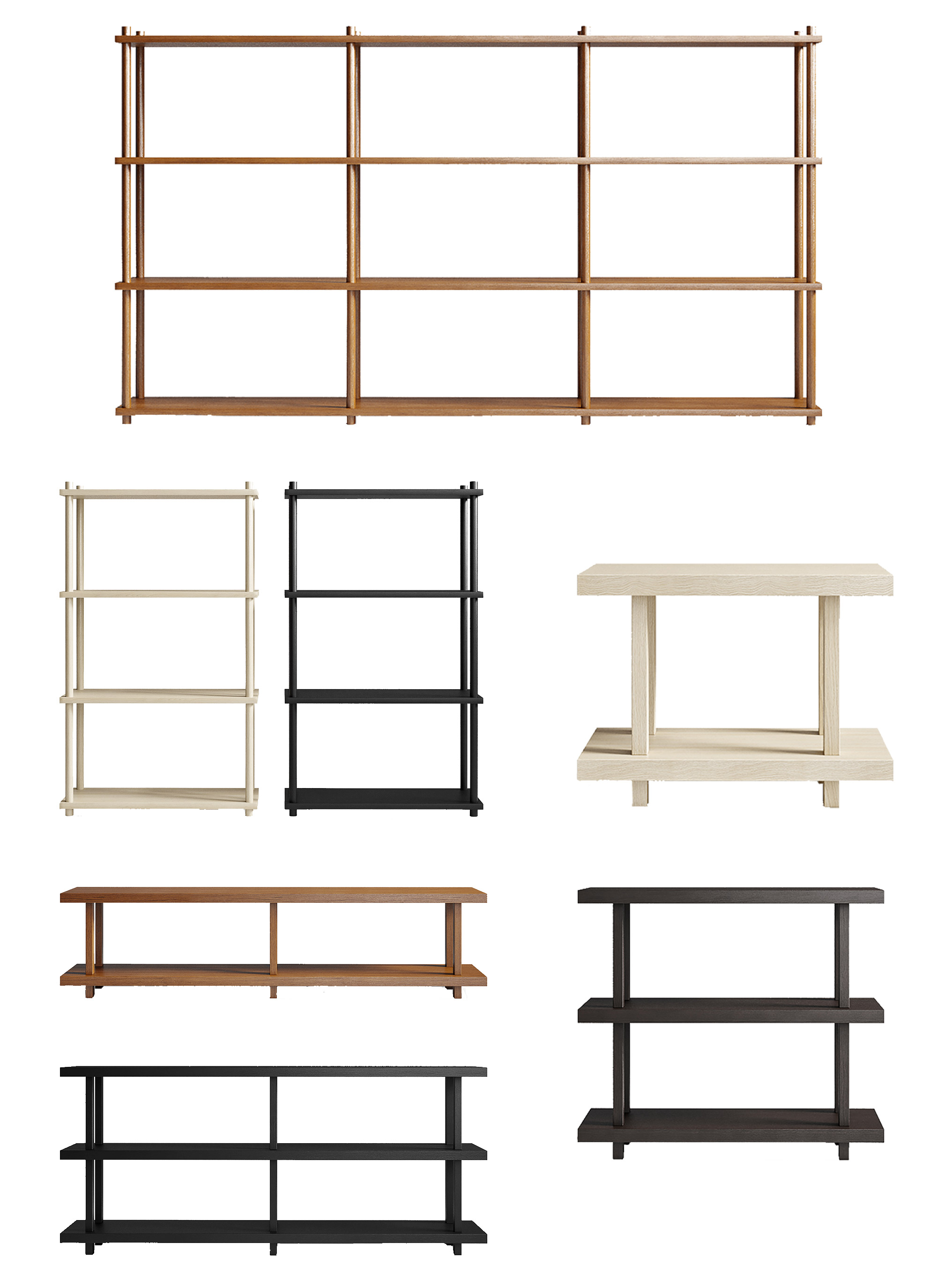 Shelving ST系列实木柜实木架3D模型（OBJ,FBX,MAX）