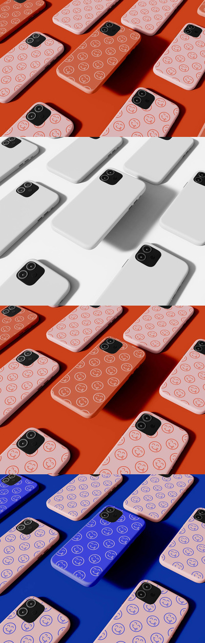 智能手机壳图案设计展示样机 (PSD)