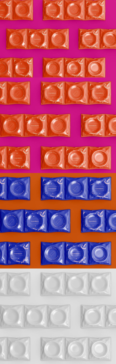 避孕套品牌包装设计样机 (PSD)