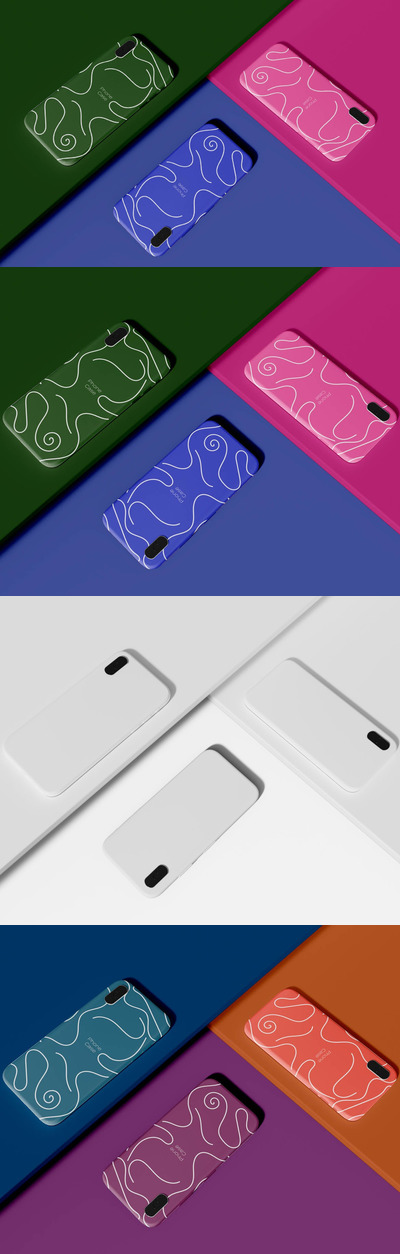 苹果手机保护壳图案设计样机 (PSD)