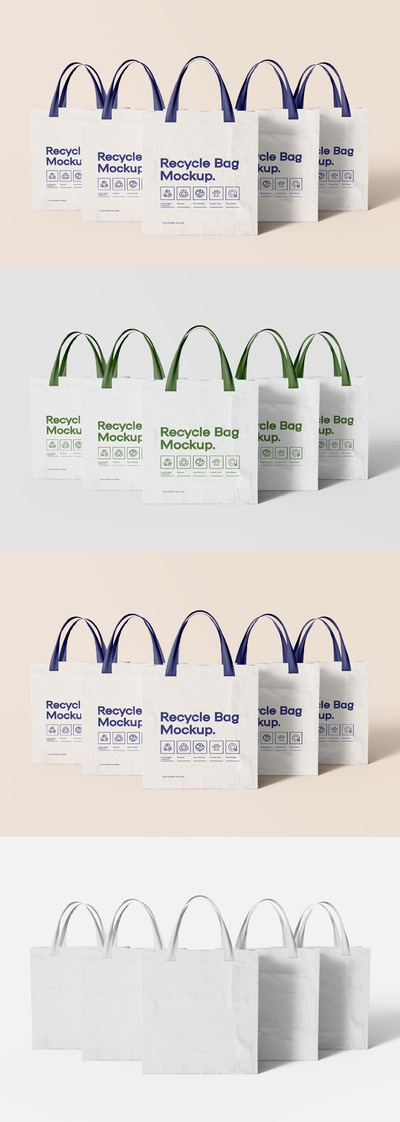 购物环保袋品牌Logo展示样机 (PSD)