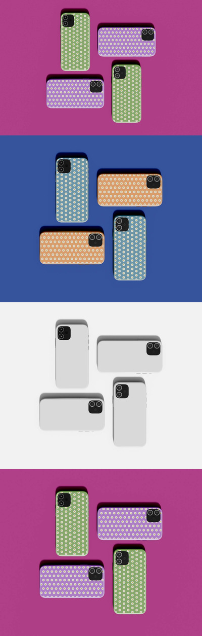 iPhone苹果手机壳图案设计样机模板 (PSD)