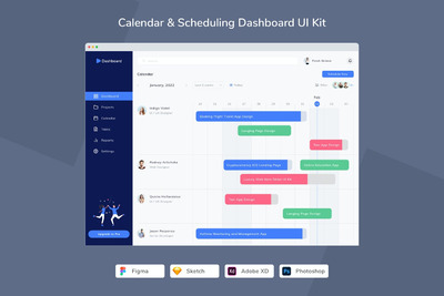 日历和日程安排仪表板UI