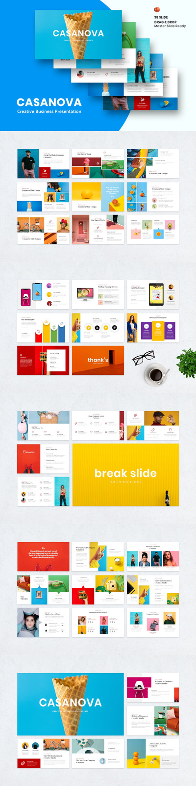 清新时尚高端多用途的高品质创意商业商务powerpoint幻灯片演示模板（pptx）