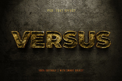 逼真的金色文本可编辑3D立体金属字体设计模型模板图层样式-PSD