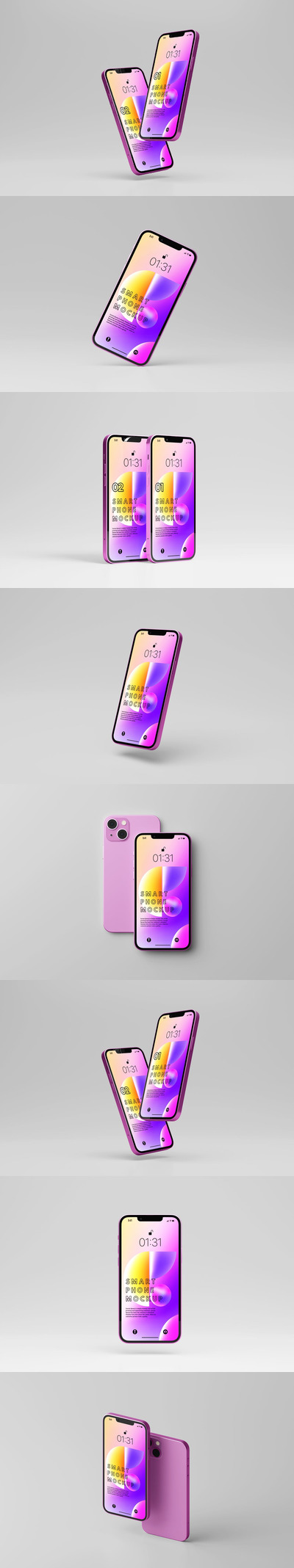 时尚高端iPhone 13 APP UI样机展示模型mockups
