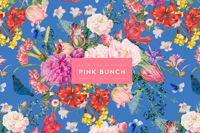 高品质的母亲节花朵花卉图案无缝背景底纹纹理集合