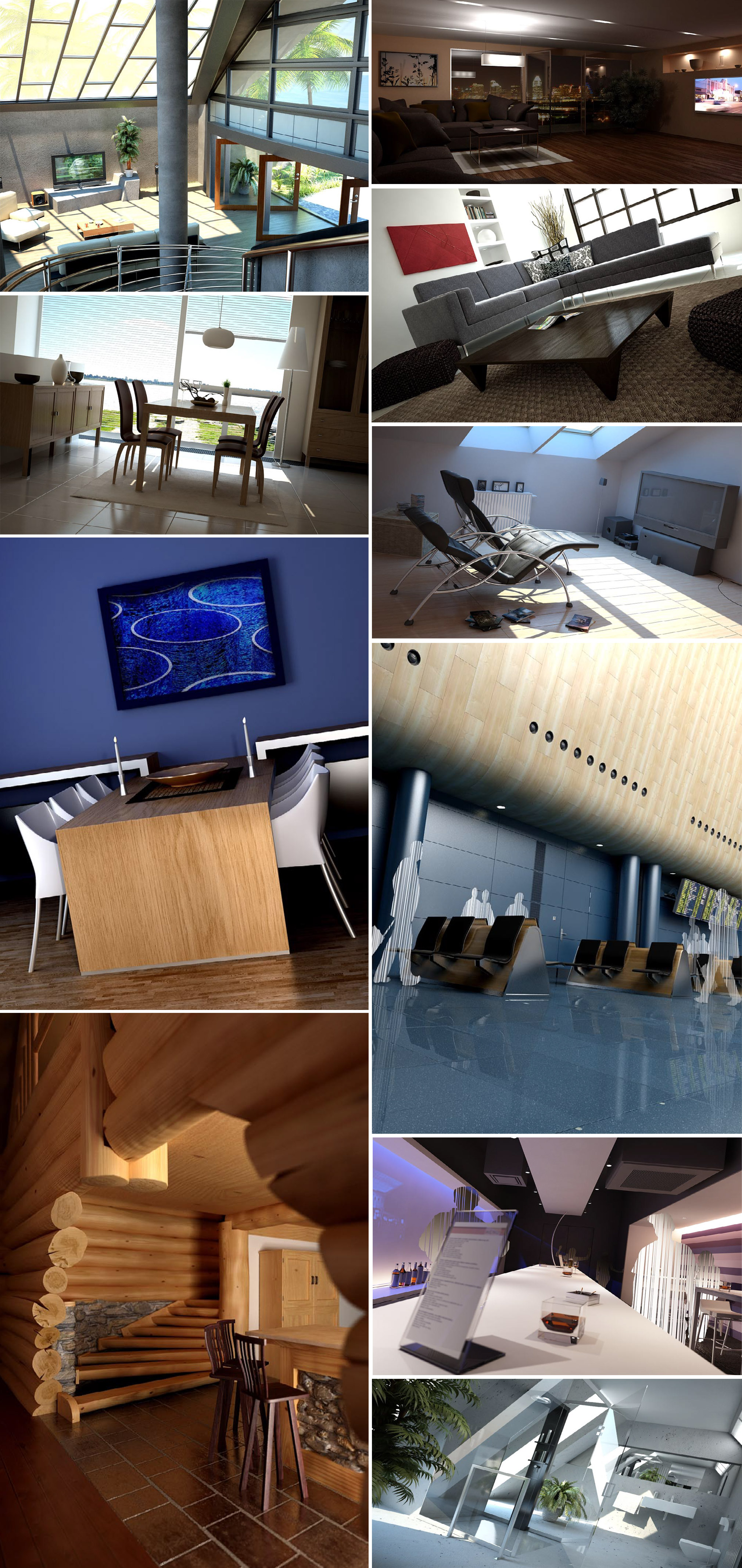 10组客厅餐厅等室内场景3D模型合集（MAX）