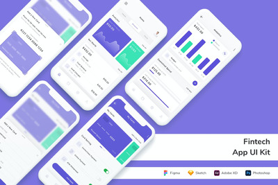 金融科技App UI Kit (FIG,PSD,SKETCH,XD)