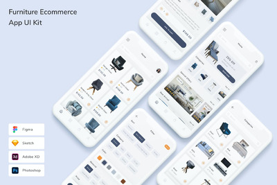 家具电商 App UI Kit (FIG,PSD,SKETCH,XD)