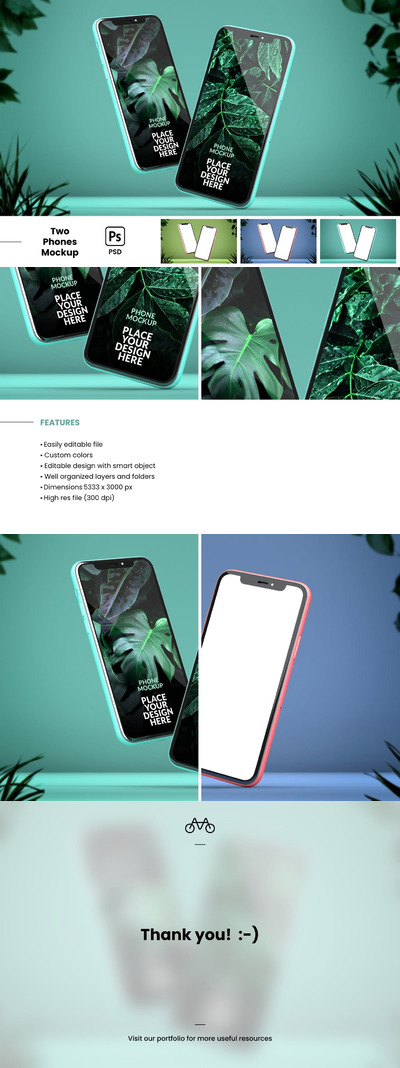 植物场景逼真的iPhone手机样机 (PSD,JPG)