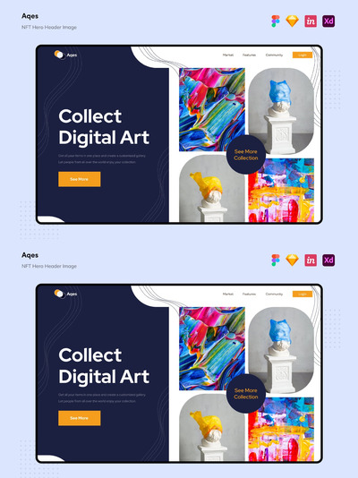 简单干净的NFT官网模版 (FIG,SKETCH,XD)