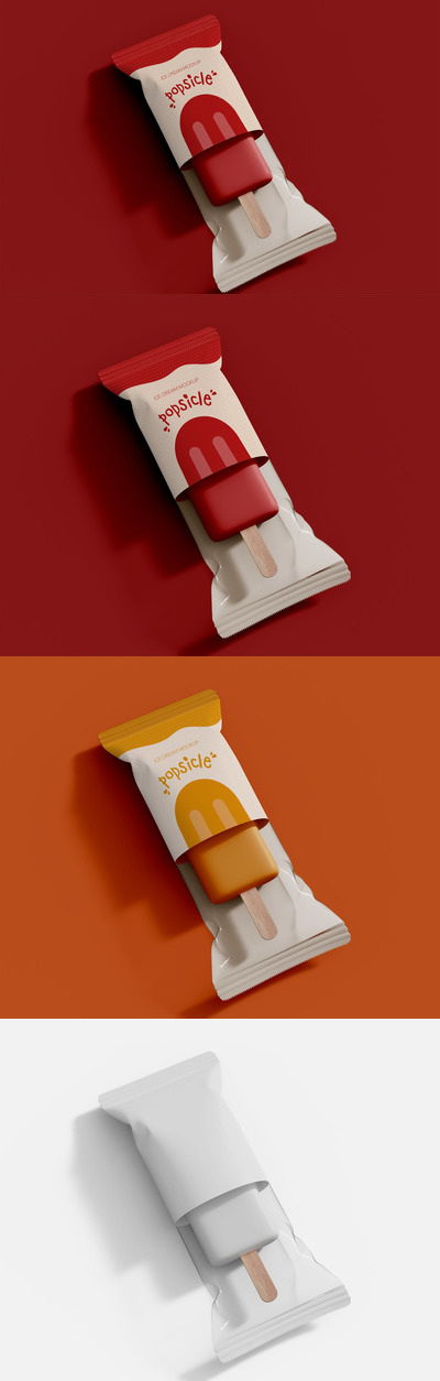 冰淇淋雪糕外观包装设计样机素材 (PSD)