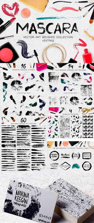 矢量毛笔笔刷素材（Ai）