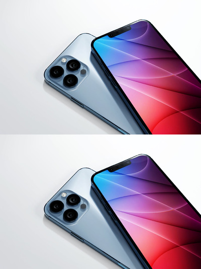 UI屏幕展示iPhone 13苹果手机样机模板 (PSD)