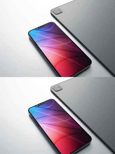 高分辨率iPhone 13手机样机模板 (PSD)