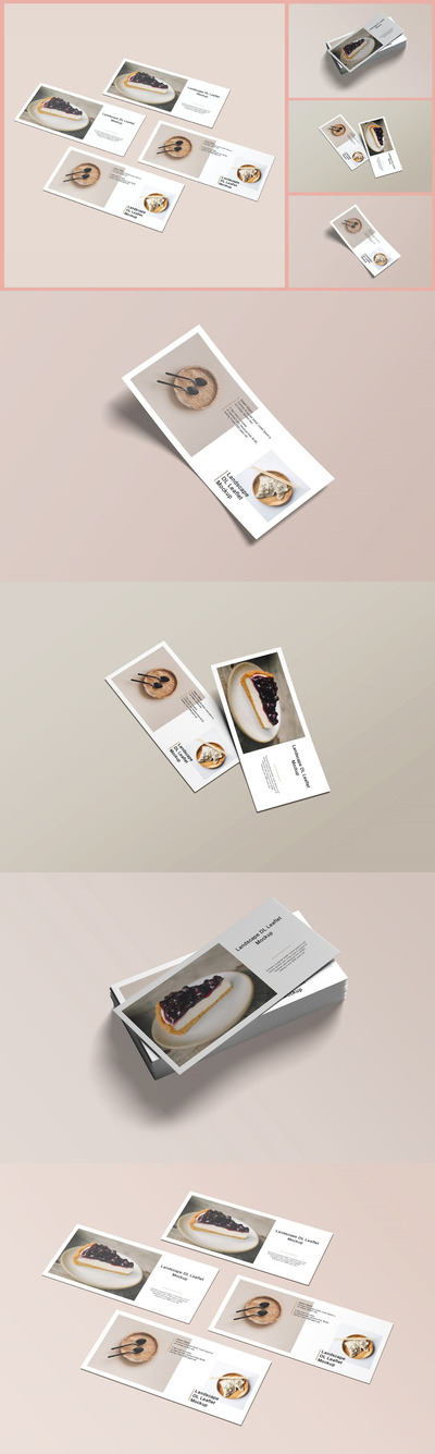 DL尺寸广告传单设计样机 (PSD)