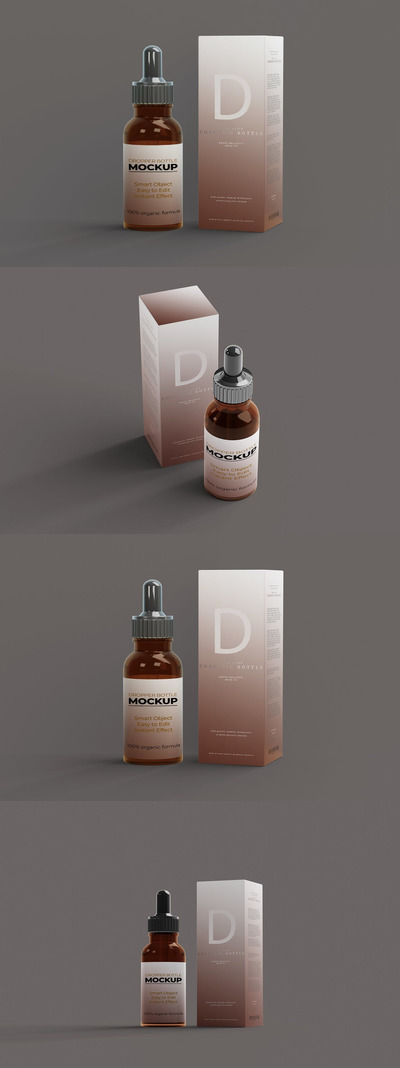 滴管瓶&包装盒品牌设计样机 (PSD)