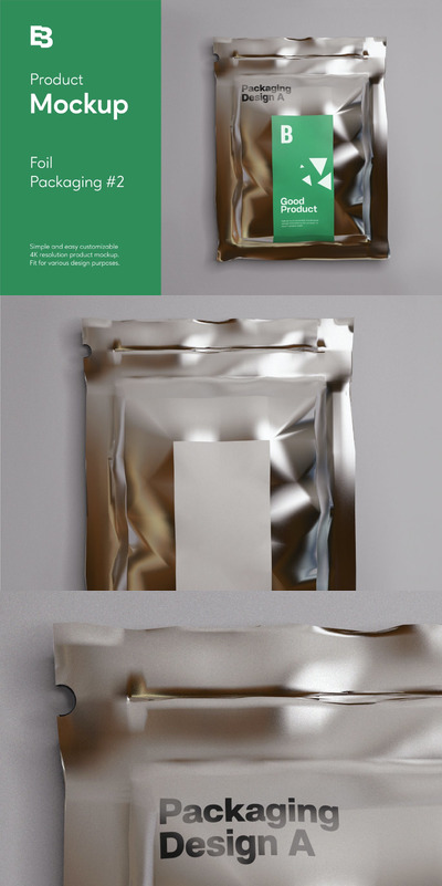 铝箔袋包装设计样机 (PSD)