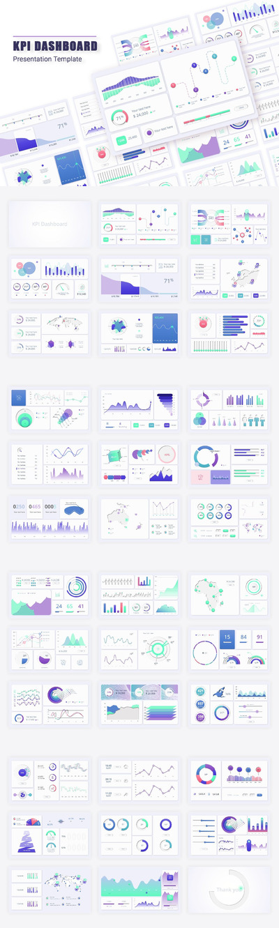 KPI 统计仪表盘PPT模版 (PPT,PPTX,PDF)
