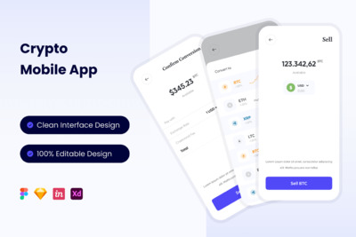 加密货币 App UI Kit (FIG,SKETCH,XD)
