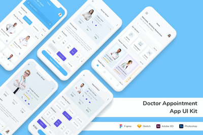 医生预约 App UI Kit (FIG,PSD,SKETCH,XD)
