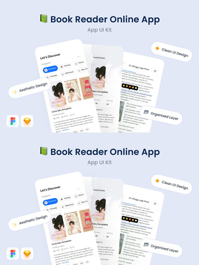 图书阅读器 App UI Kit (FIG)