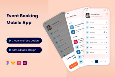 活动预订App UI Kit (FIG,SKETCH,XD)