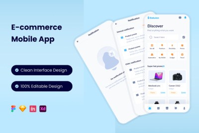 时尚电商App UI Kit (FIG,SKETCH,XD)