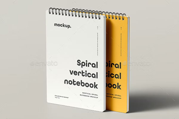 螺旋活页笔记本样机模板 (psd)
