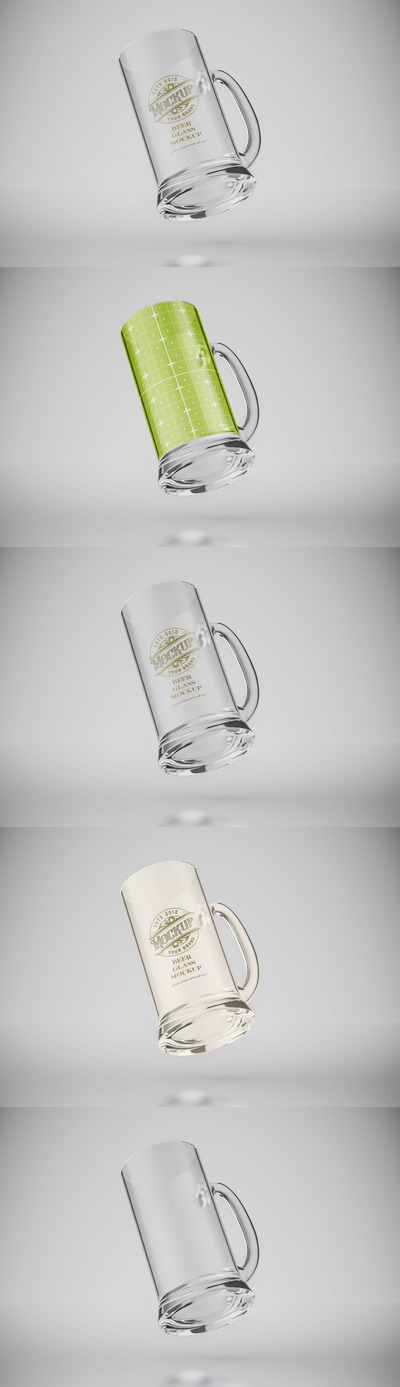 透明啤酒杯品牌Logo设计样机 (PSD)