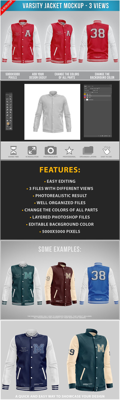 夹克服装设计样机 (PSD)