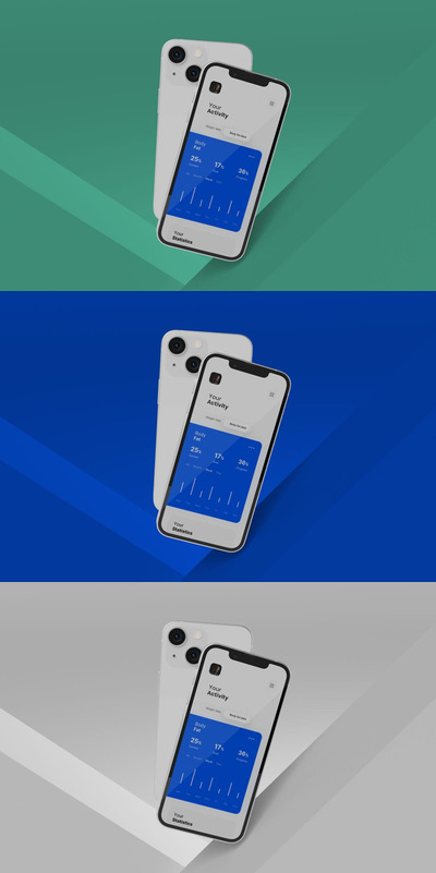 iPhone 13 Mini屏幕显示手机样机 (PSD)