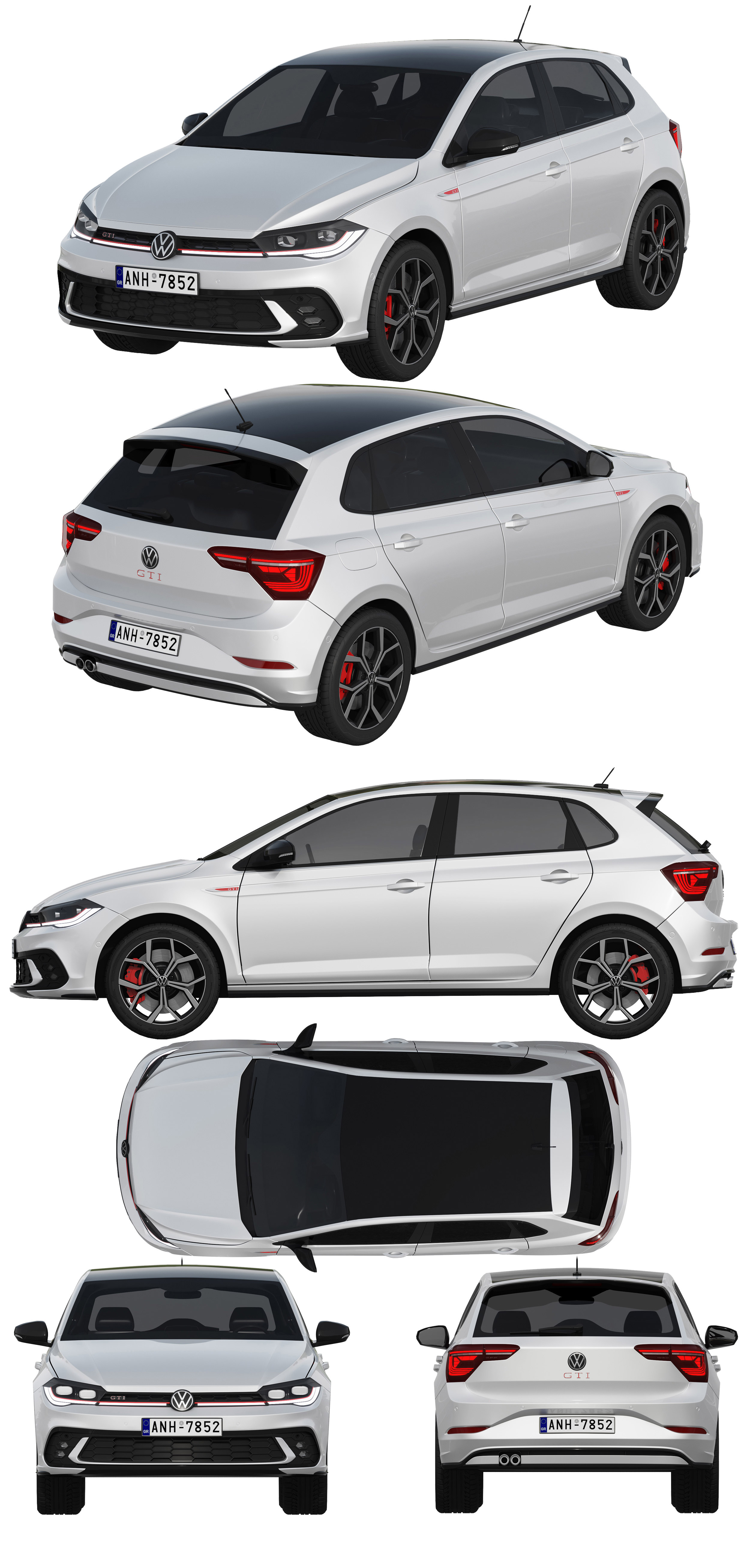 Volkswagen大众Polo GTI 2022款汽车3D模型（OBJ,FBX,MAX）