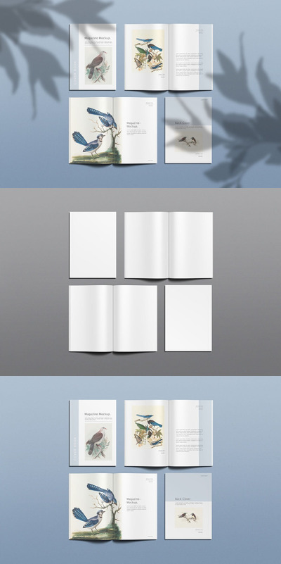 A4杂志宣传册设计展示样机 (PSD)