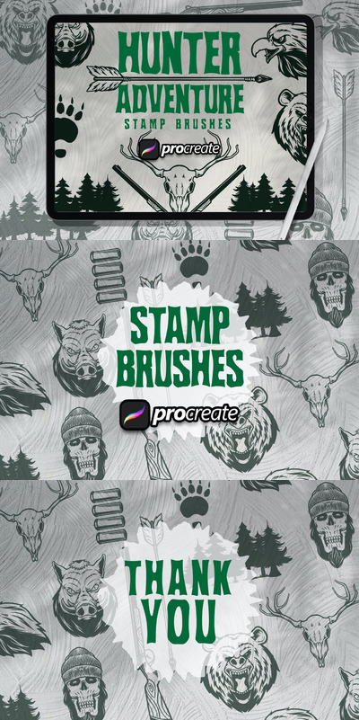 procreate野生自然猎人冒险 (BRUSHSET)