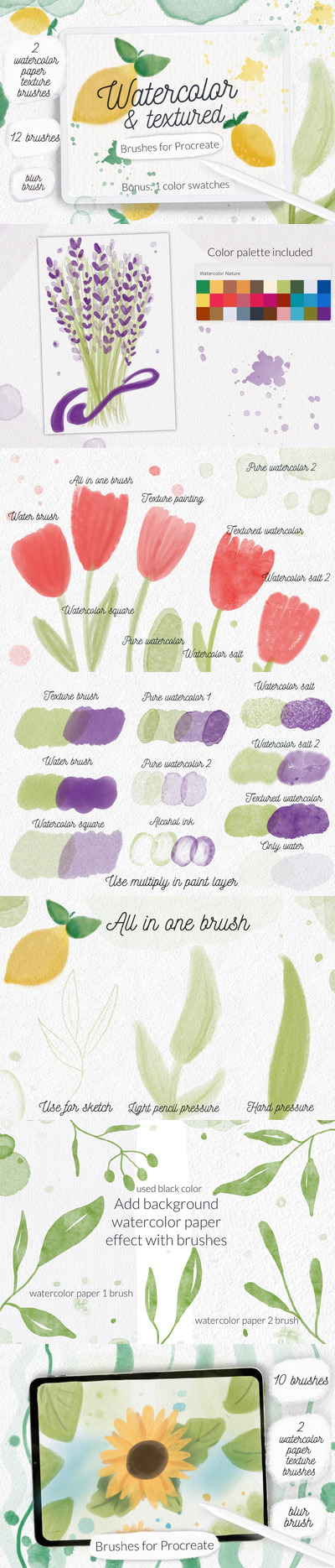 Procreate水彩纹理水彩笔 (BRUSHSET)