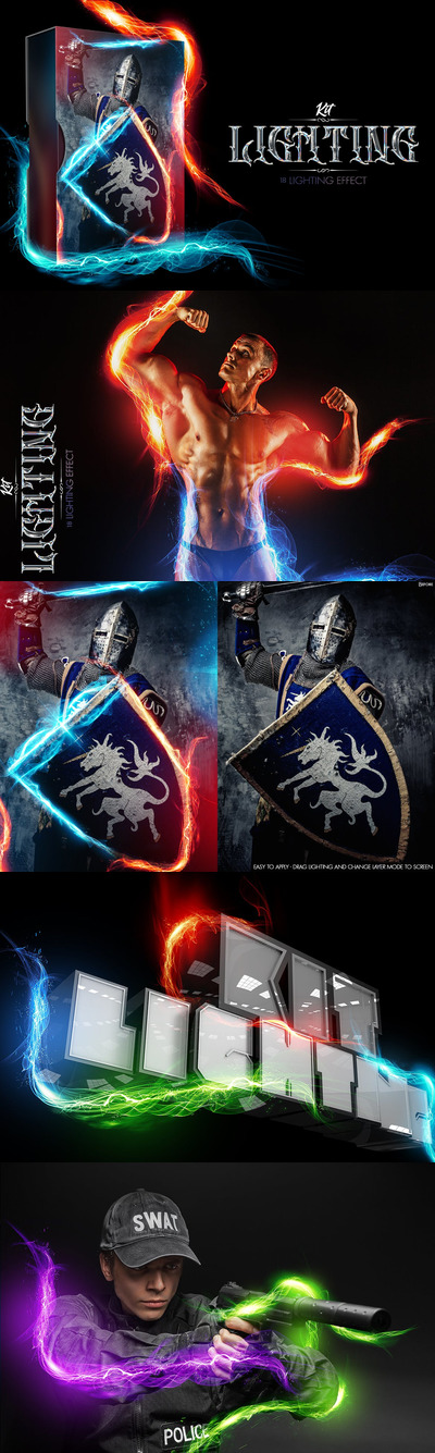 Photoshop光线效果笔刷 (ABR,ATN,PNG)