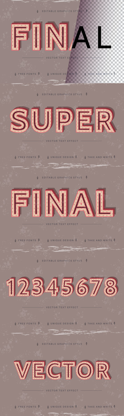 复古的立体酷炫字体 (AI,EPS)